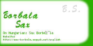 borbala sax business card